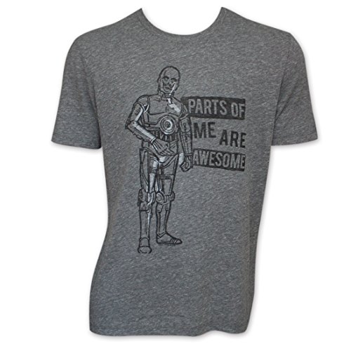Star Wars Vintage Junk Food C3PO Parts T-Shirt X-Large Gray
