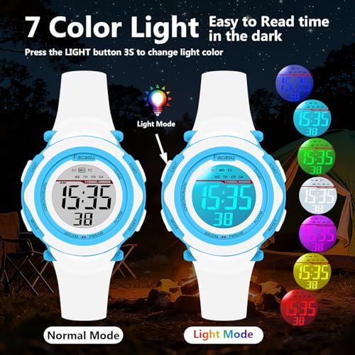 Image of Kids Digital Watch for Girls Boys,Children's Waterproof Colorful Light UP Outdoor Sport Watch with Stopwatch Alarm-Kids Gifts for Girls Boys