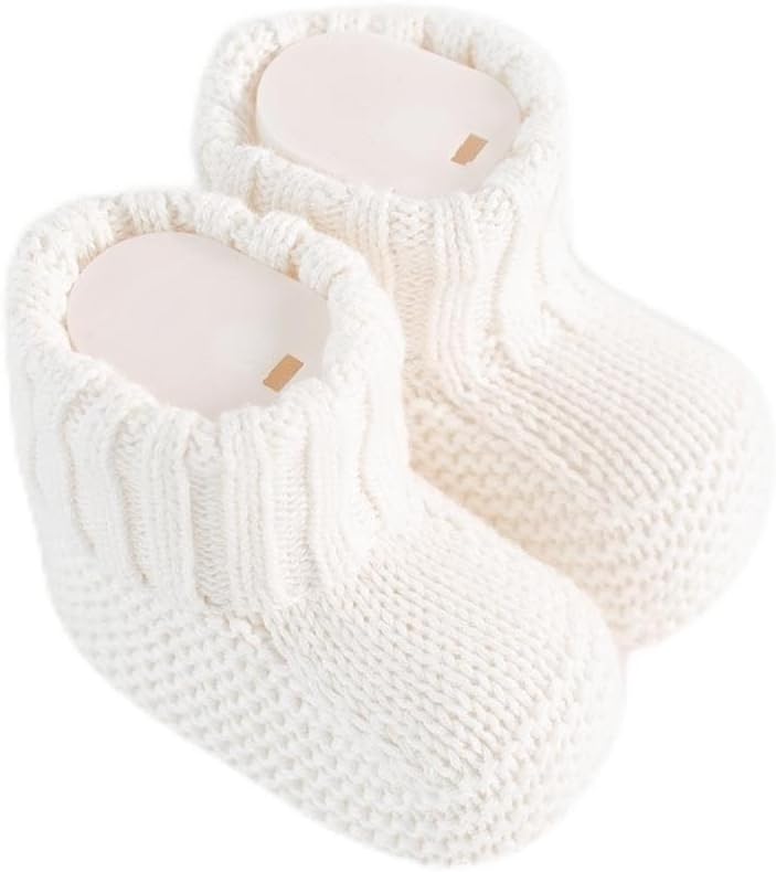 Organic Knit Baby Booties – 100% Cotton Yarn, Soft & Comfortable Unisex Baby Socks