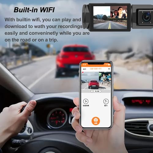 Image of Maizic Smarthome Triplex 4K 3 Channel Dash Cam WiFi Built-in G-Sensor, 1296P+1080P+1080P Front and Rear Inside Loop Recording, Triple Car Dash Camera, IR Night View, 24H Parking Monitor