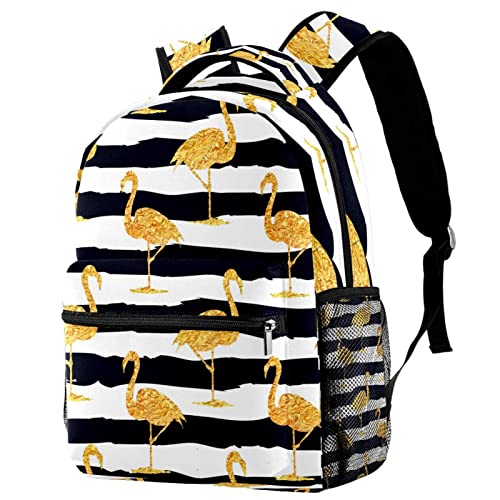 Mochila universitaria de flamencos que alivia el peso en la espalda para el día a día