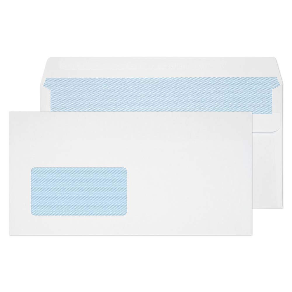 Blake Envelopes Purely Everyday 15884 Briefumschläge Selbstklebend Mit Fenster Weiß DL+ 114 x 229 mm - 90g/m² | 1000 Stück
