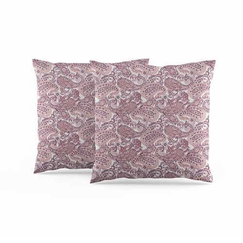 ggaimwf Fundas de cojín Paisley 50x50cm Cojín Étnico Boho Hippie Impresión artística Abstracto Funda de Almohada de Lino para Cama Sofá salón balcón Banco Cojines dispersos Hechos a Mano Juego de 2