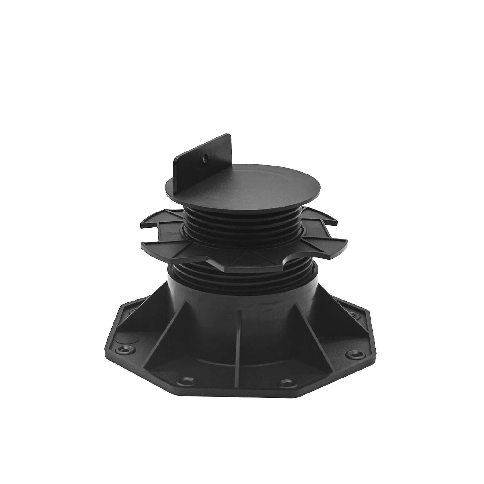 Nicoman Adjustable Deck Support Pedestal, Black, Plastic, for Elevated Decking and Joist Systems (Deck Pedestal - 1 Pack, 60-140mm)