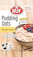 RUF Pudding Oats Bourbon-Vanille, Haferflocke trifft Pudding, ohne Zucker, nur die natürliche Süße der Agave und gemahlene Vanilleschote, 1 x 60g