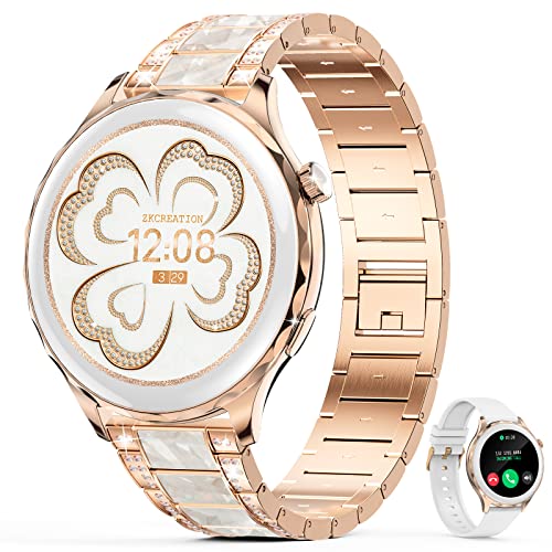 ZKCREATION Smartwatch Damen mit Telefonfunktion - Smart Watch Damenuhr mit...