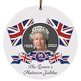 Littryee Queen Elizabeth II Souvenir Ornament, Queen Elizabeth II 2022 P-latinum Jubilee Memorial Or