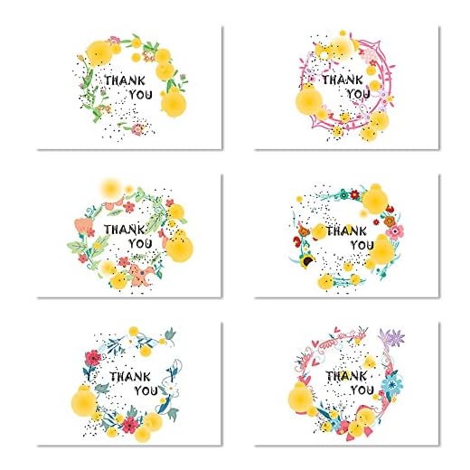 GIVBRO Tackkort gratulationskort blommor anteckning med kuvert för bröllop hälsning baby shower årsdag 6 st