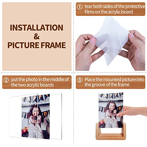 Wavamawa 4X6 Inch Picture Frames Set Of 2-Wooden Photo Frame With Wood Of Beech Base And Hd Organic Glass Cover For Tabletop Or Desktop Display-Horizontal&Vertical #TOP4