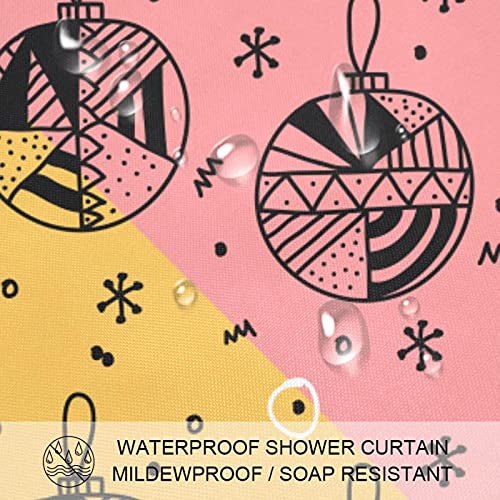 Rideau de douche boules de Noël imperméable de 183 cm