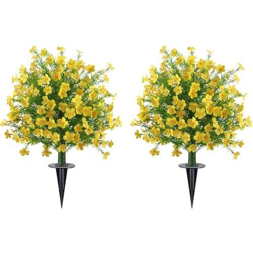 Árboles de bolas de topiario artificiales amarillos para decorar patios y terrazas exteriores 6