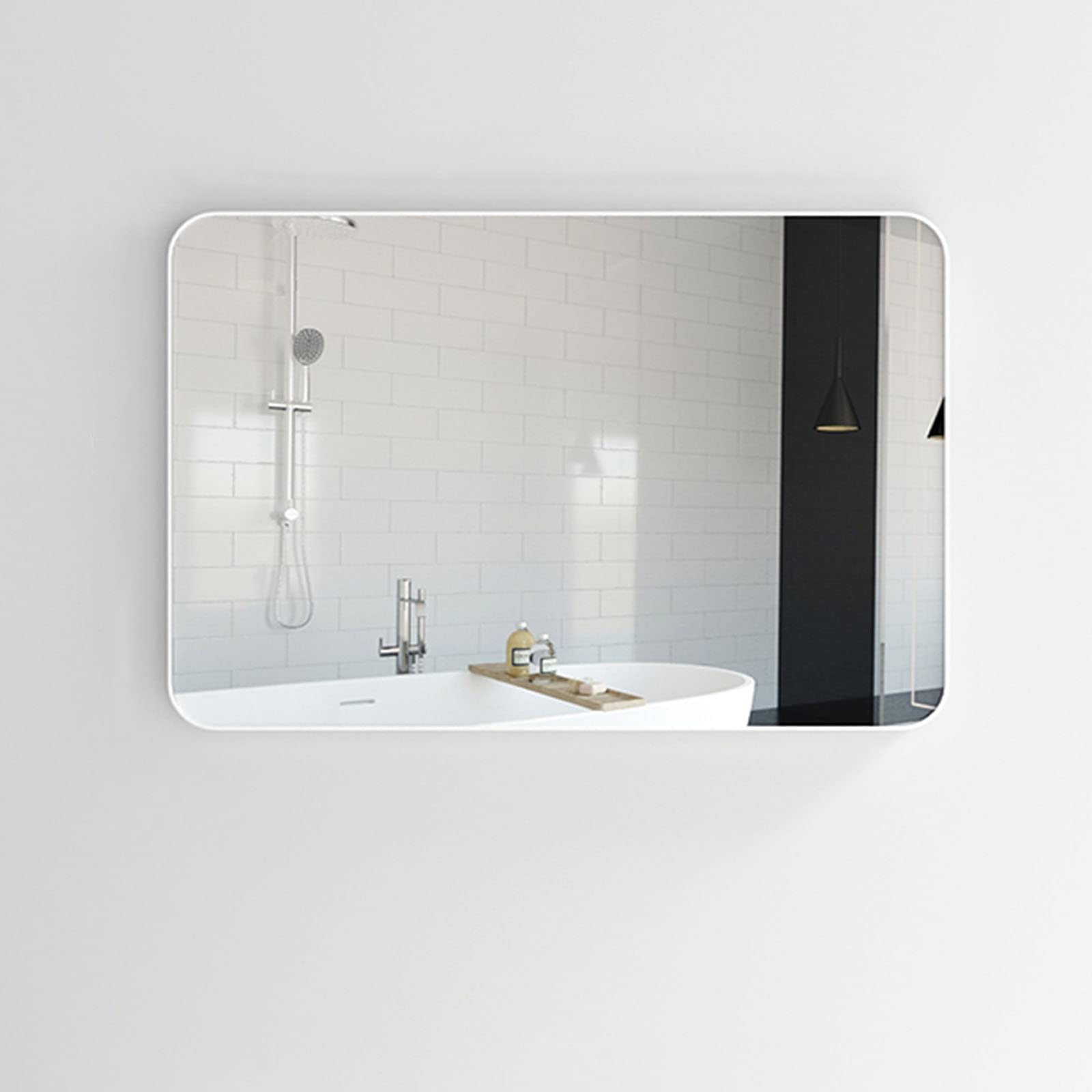 Specchi da Bagno, spogliatoi a Parete privi di Luce, bagni, Servizi igienici, pettini a Parete e specchi per Il Trucco (Installazione Senza Perforazione)