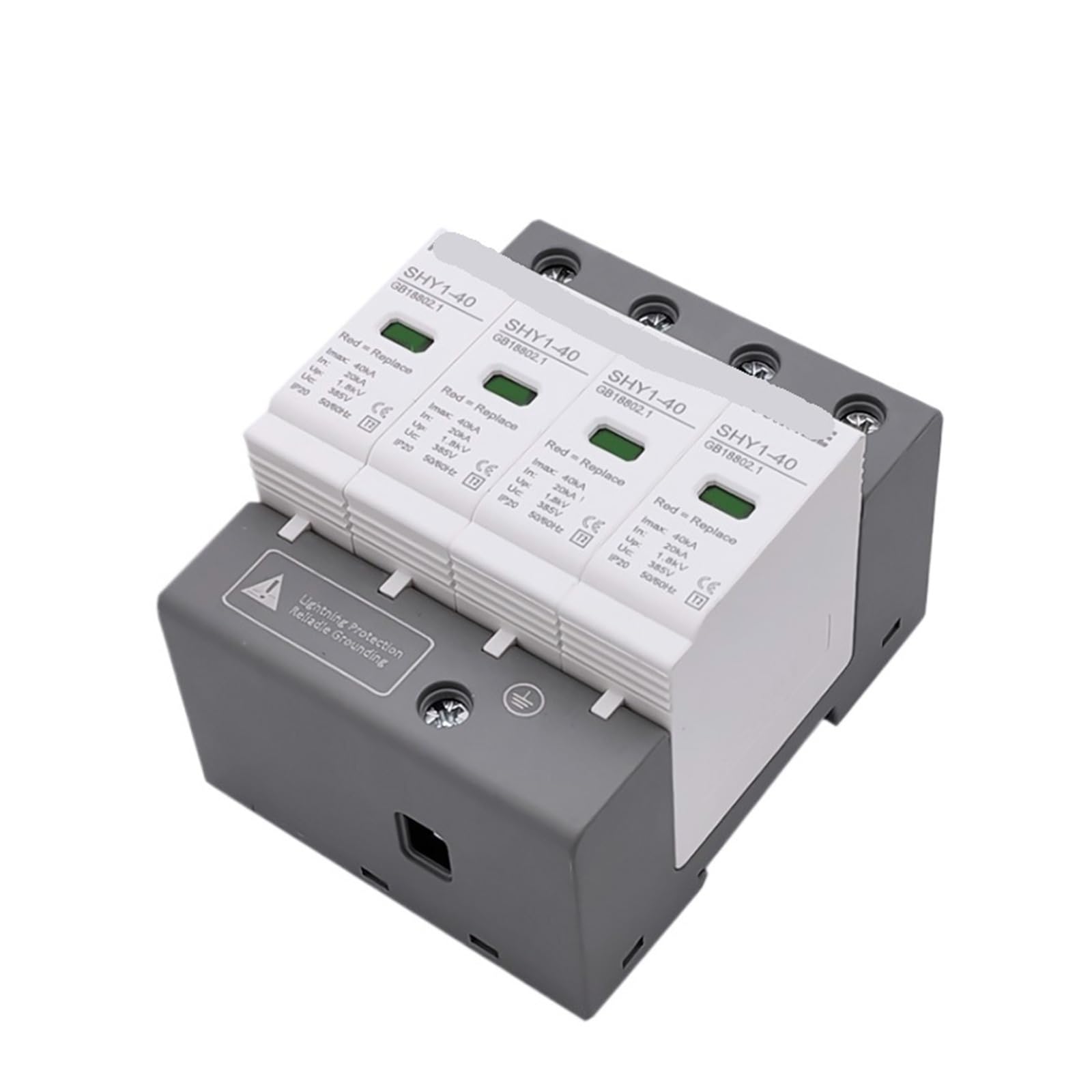 Protección contra sobretensiones AC SPD 2P 3P 4P 10〜20KA/20〜40KA /30KA〜60KA Protector rayos domésticos Pararrayos de bajo voltaje Dispositivo protector Disyuntor SHY1(3P,10-20KA)