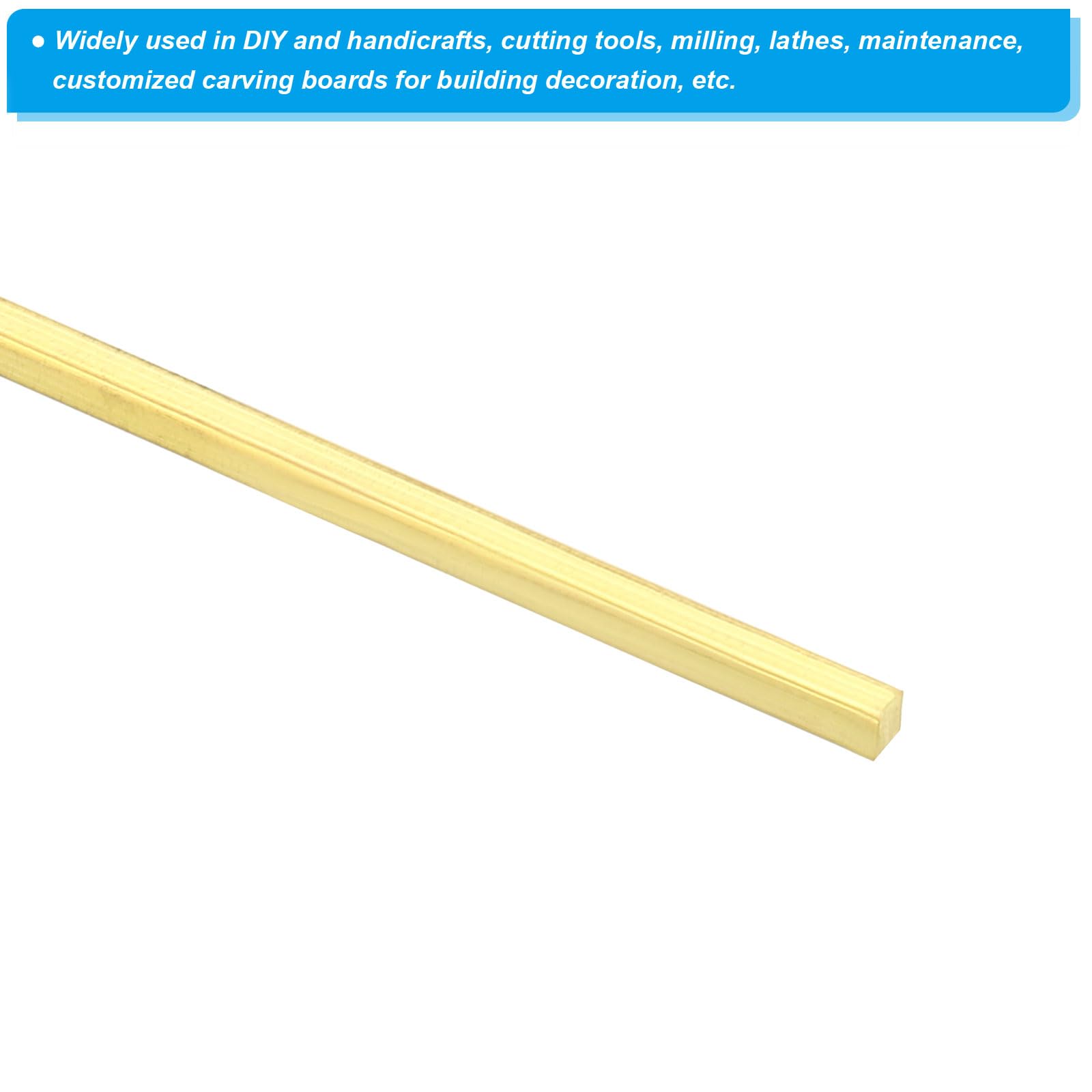 PATIKIL 3/5 X 3/5 X 6" H59 Barre Carrée En Laiton, Barre De Fraisage