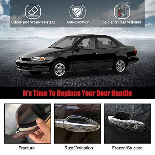 Faersi 4Pcs Inside Interior Door Handle Front Rear Driver & Passenger Side Replacements For 1998 1999 2000 2001 2002 Toyota Corolla Prizm Manual Lock Beige/Tan #TOP2