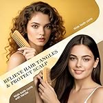 SALONSILK 5PCS Wooden Hair Comb Set, Bamboo Wide Tooth Fine Tooth Combs for Women and Men, Natural Wood Beard Styling Curly Detangling Set for Thick & Thin Hair - Image 4