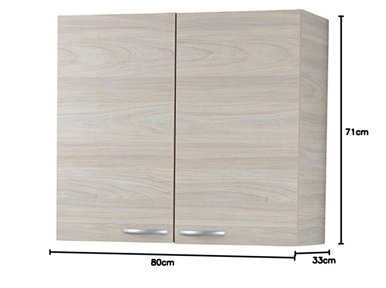 Trentiner Escurreplatos 80 cm Olmo con 2 puertas y 2 estantes – Elegancia natural para tu cocina