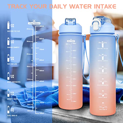 Trinkflasche mit Strohhalm CodiCile 1L für Sport und Freizeit