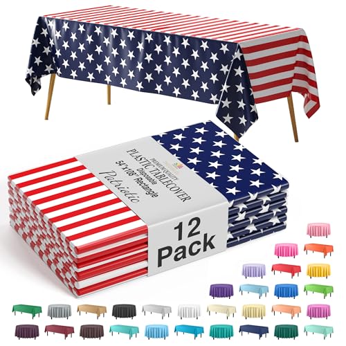 4th of July Tablecloths 12 Pack, 54 x...