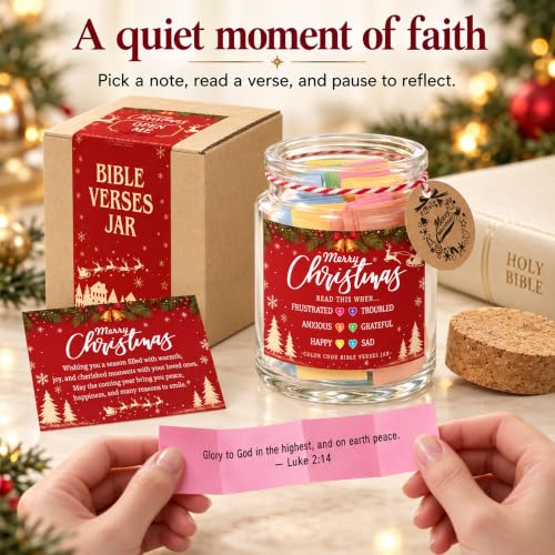 Christmas Bible Verse Jar, Read Me When Bible Verse Jar, Christmas Gift for Women, Mom, Christian Gifts for Women - Image 4