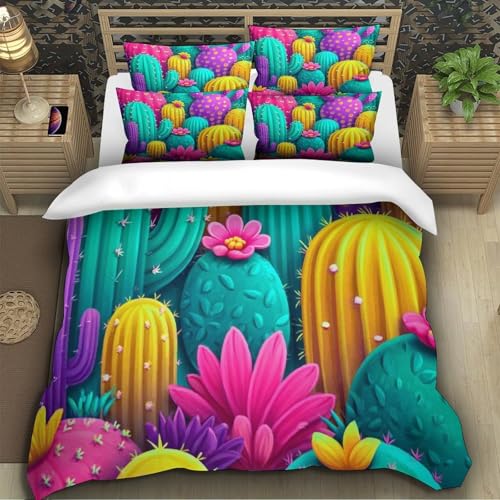 Housse de couette cactus 140x200 imprimé 3D super douce