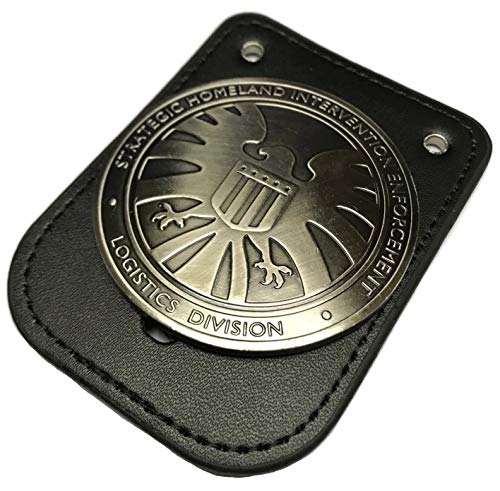 thecostumebase The Agents of Shield S.H.I.E.L.D. Badge w/Leather Badge Holder Props Metallic