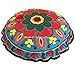 Stylo Culture rotondo pavimento cuscino etnico pouf ottomano colorato federa per cuscino Sujani ricamato piccolo da 45,7 cm