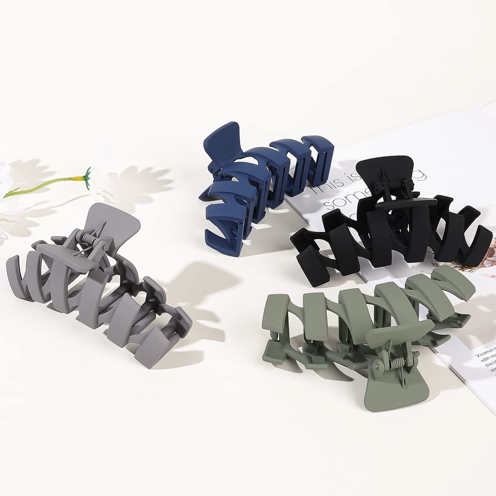 Senllori Mollettoni per Capelli Donna Grandi, Pinza per Capelli, Ciappo per Capelli Antiscivolo per Donne Ragazze,Clip per Artigli per Capelli Clip per Mascella (color02-6 Pcs 4.3 pollici)