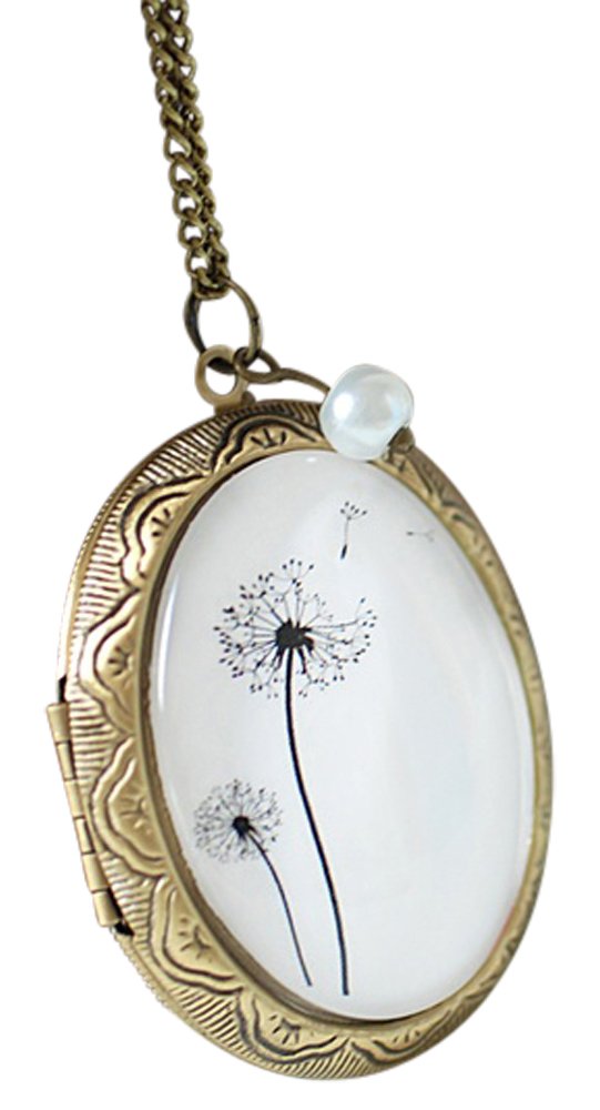 Madam Lili Dandelion Clock Locket Necklace