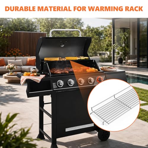 Image of SafBbcue Griddle Warming /Cooling Rack for Dyna-Glo 4 Burner DGH450CRP DGH450CRP-D, 5 Burner DGH474CRP DGH485CRP, Dyna Glo Grill Parts Fit for 4&5 Burner Grill, Grill Grate Replacement & Grill Tray