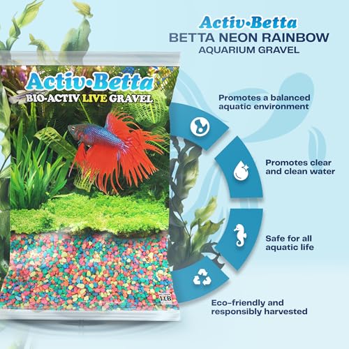 Image of Activ Betta Rainbow Aquarium Gravel - 1 lb - Natural Freshwater Substrate with Live Beneficial Elements - Instant Cycling, Easy Maintenance