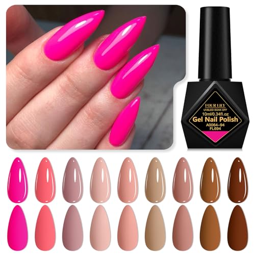 Set de 12 esmaltes en gel tonos rosas y nude miniatura 3