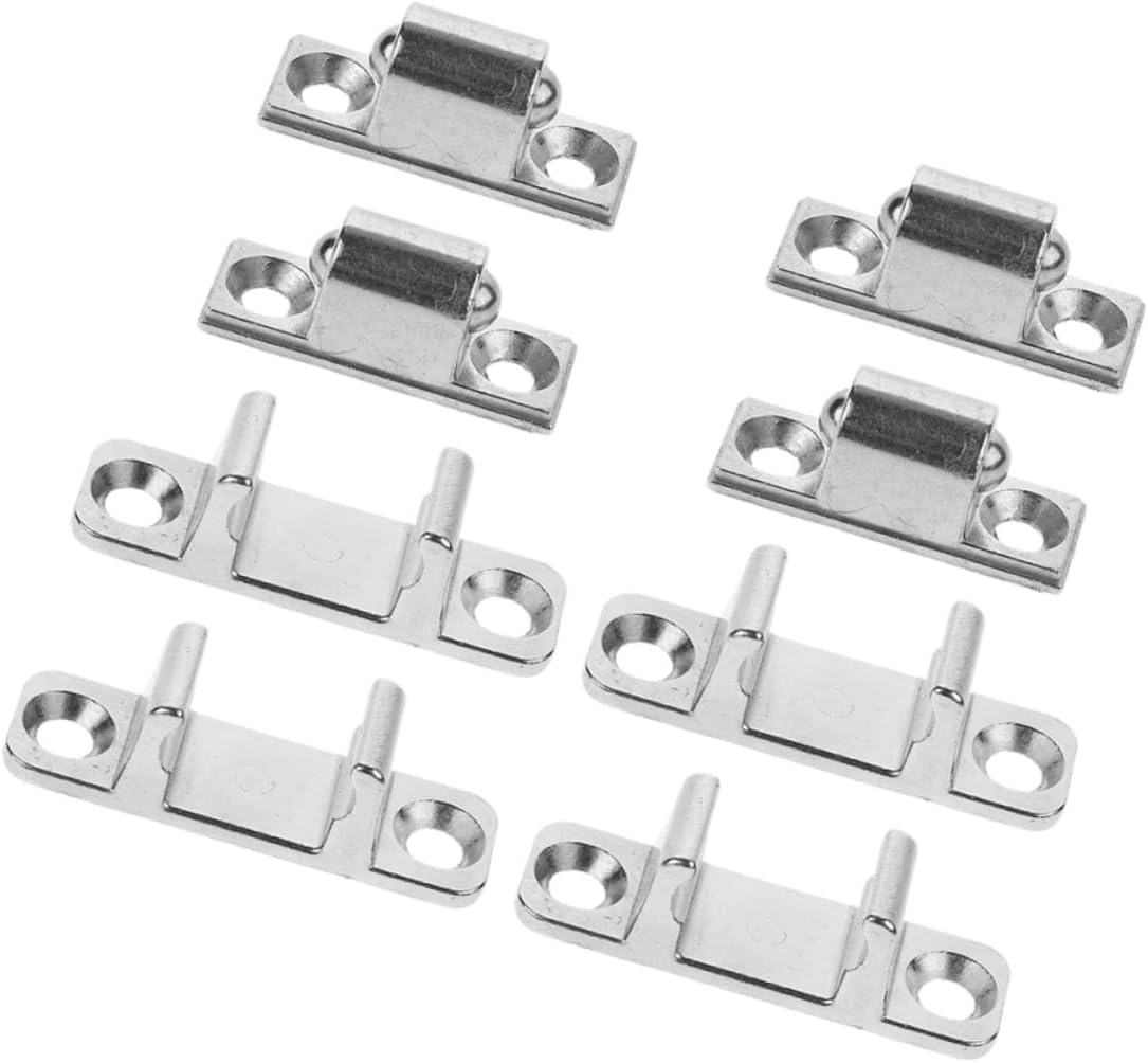 4 Sets Universal Metal Range Hood Panel Latches and Fasteners with Screws for Kitchen Glass Panel Replacement and Maintenance