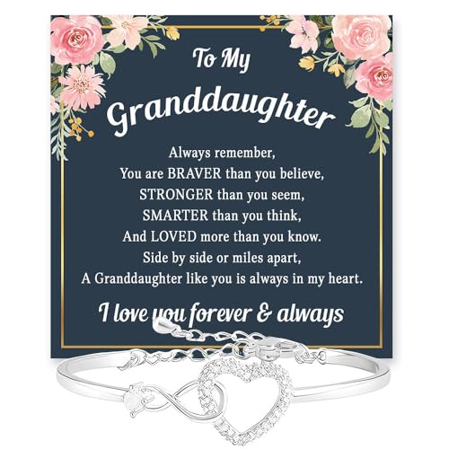 GLAVICY To My Granddaughter �u���X���b�g�A�Ӗ��̂���W���G���[�M�t�g�A�����ւ̃u���X���b�g�A�N���X�}�X�A�a�����A���ƁA�����p�u���X���b�g�Ƀ��b�Z�[�W�J�[�h�ƃ{�b�N�X�t���B, Heart Bracelet, �X�e�����X�|, ��΂�