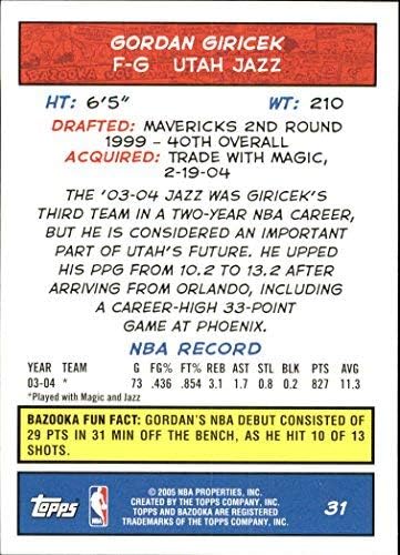 Miniatura 2 de 2004-05 Bazooka #31 Gordan Giricek NBA Basketball Trading Card