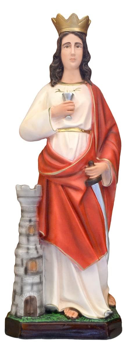 OVUNQUE PROTEGGIMI Statua Santa Barbara cm 60 in resina adatta per interni ed esterni realizzata a mano (OCCHI DIPINTI)