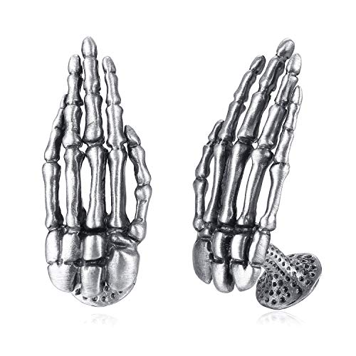 EVBEA Cufflinks for Men Steampunk Accessories Hand Skeleton Cuff Links Cool Vintage Novelty Cufflinks Tuxedo Studs for Business Wedding