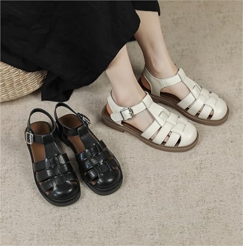 Women's Flat Sandals Comfortable Closed Toe Flat Shoes Slip-On Ankle Strap Sandals For Dressy Forma Daily Work Party2