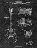 Gibson Guitar Notebook: Gibson Les Paul E-Guitar Blueprint Journal Diary, 120 Dot Grid Pages, 8.5x11...