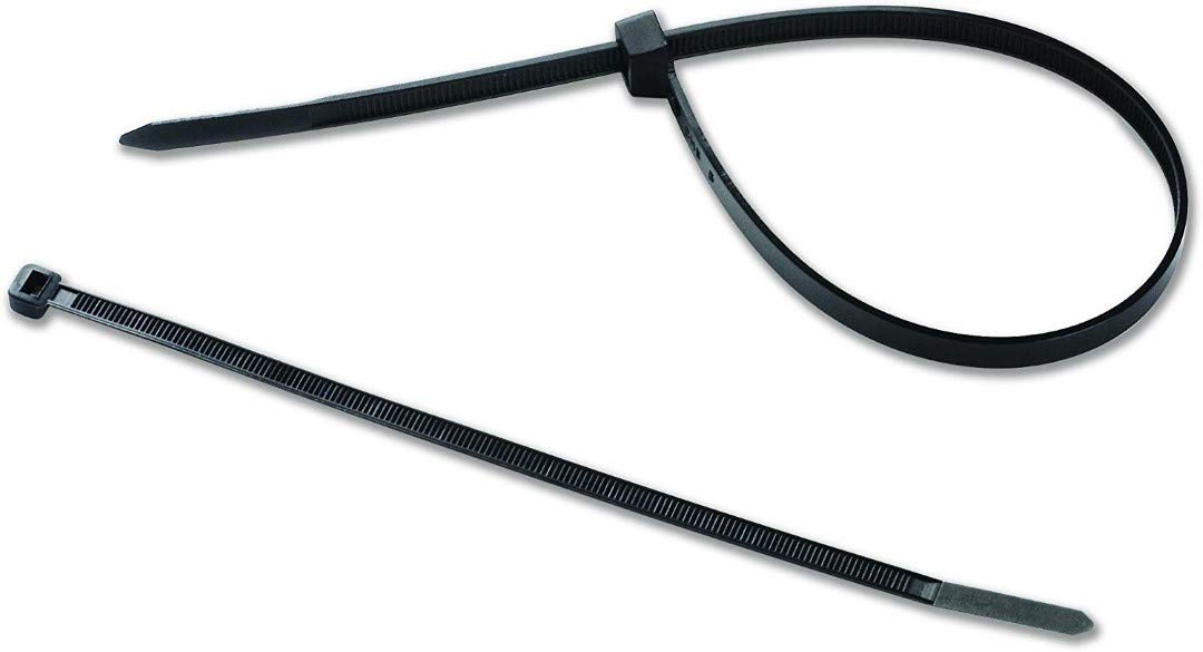 Set di 100 fascette per cavi 350x3,6 mm nere resistenti ai