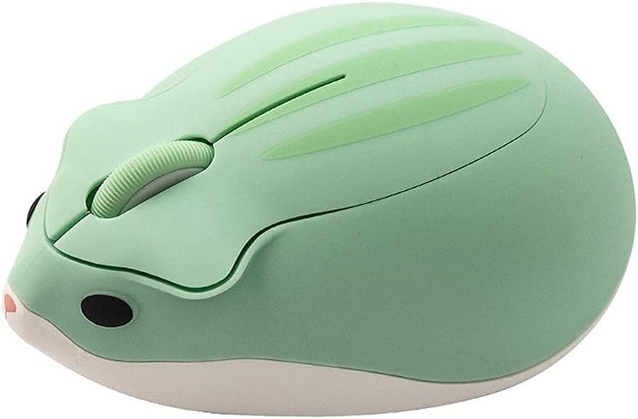 DAGUAI Mice Wireless Mouse Cute Hamster Shaped Computer Mice 1200DPI Portable USB Cordless Mouse for PC Laptop Computer Notebook (Color : Green)