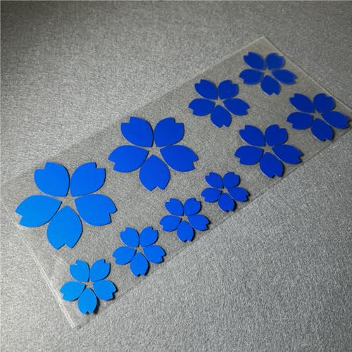 Image of Creative Fashion Flower Cherry Blossoms Petal Leaves Motor Bike Stickers Auto Body Car Styling PVC Decals (Blue)