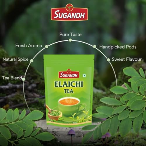 Image of Sugandh Elaichi Tea 1kg Pack of 1 | Premium Assam Tea Blended with 100% Natural Ground Cardamom | Rich Bold, Aromatic & Flavorful Blend | No Added Artificial Flavours