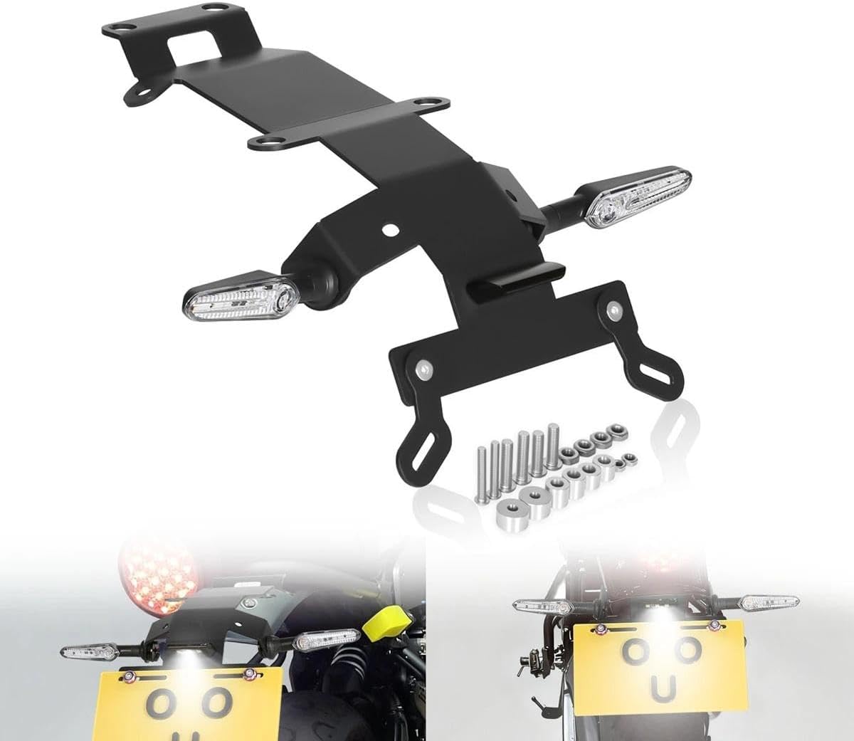 XSR700 Fender Eliminator Kit - License Plate Bracket Blinker Lights Compatible with 2015-2025 XSR 700 Rear Tail Tidy Kits whit LED License Plate Light and Indicator Turn Signal