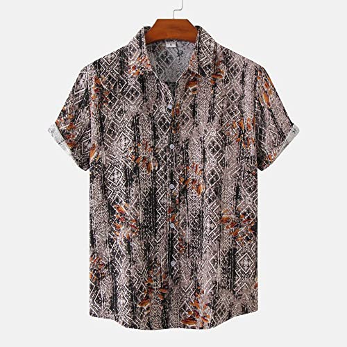 Chemise décontractée d'été imprimé tropical avec boutons vintage