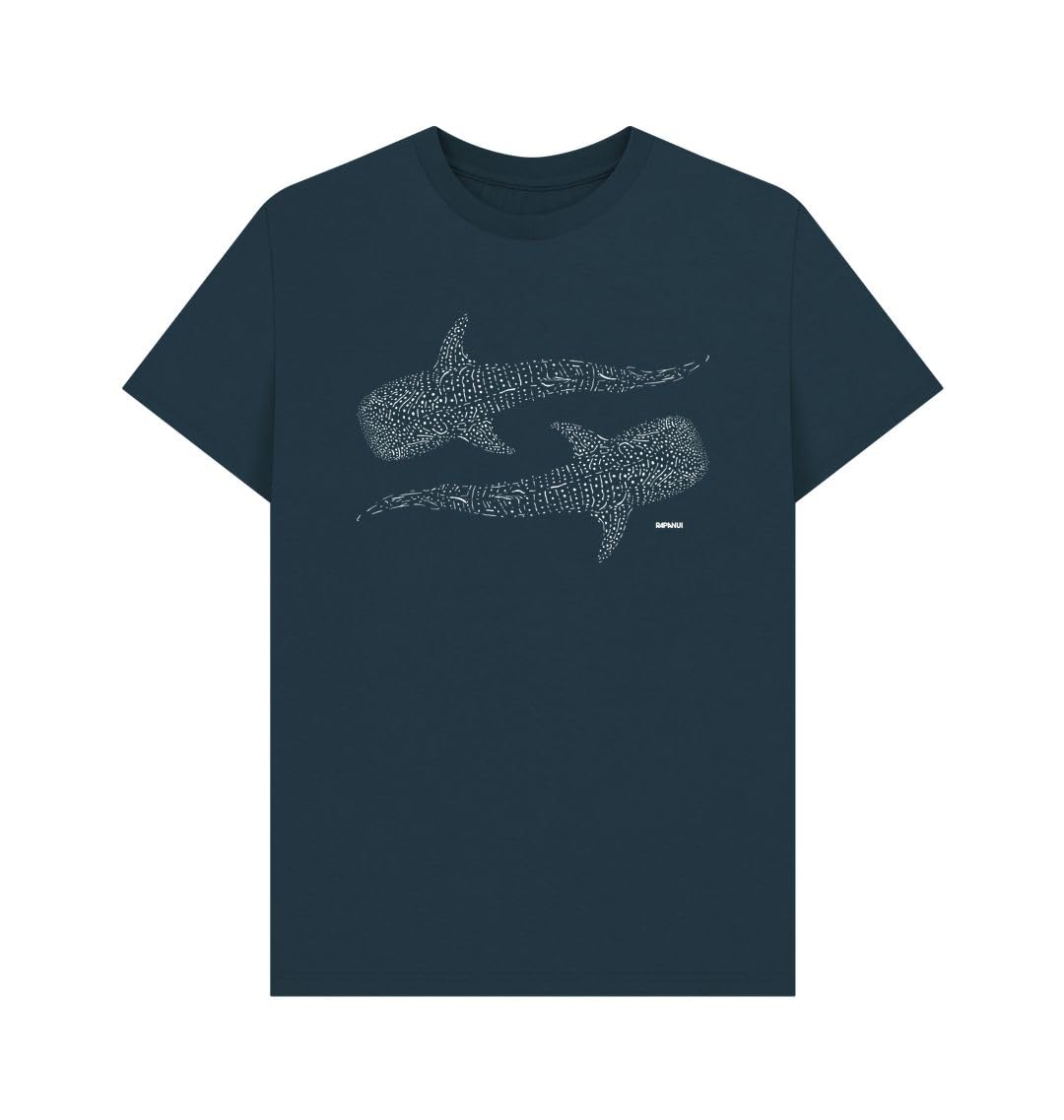 Rapanui Men's Denim Blue Save Our Seas Whale Shark Marine Life Ocean Conservation T-Shirt