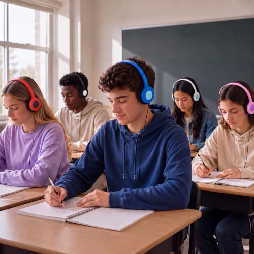 Image of Konohan 10 Pack Headphones Bulk Classroom Headphones, Colorful, Fresh