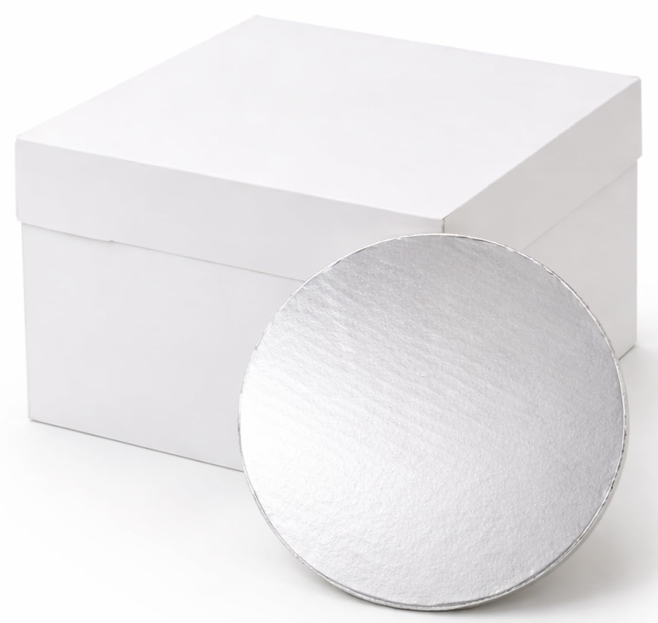12 Inch Square Cake Box with Board – Heavy Duty Corrugated Base, Ivory Cake Packaging for Bakers & Delivery