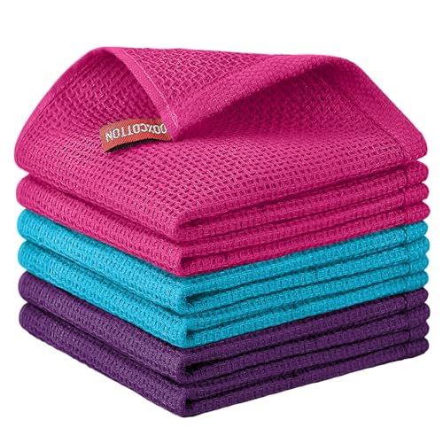 Nialnant 6 Pack Kitchen Towels, 100% Cotton, 12x12 Inches
