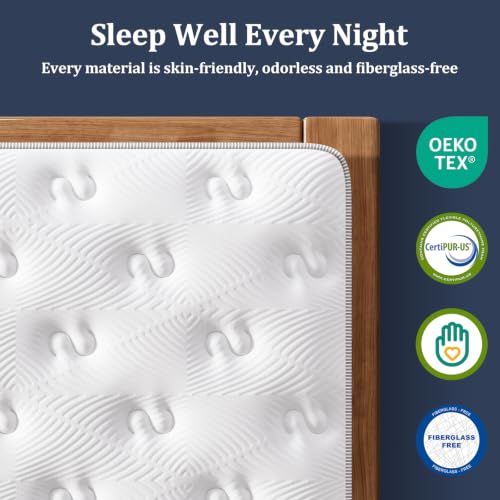 Image of BedStory Extra Firm King Mattress 12 Inch, Hybrid King Size Mattress in a Box, Back Pain Relief, Luxury Pocket Spring Mattress, Fiberglass-Free, No Odor, 10 Year Warranty